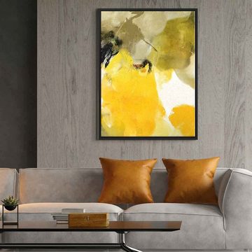 DOTCOMCANVAS® Leinwandbild Transparent, Leinwandbild gelb moderne abstrakte Kunst Druck Wandbild
