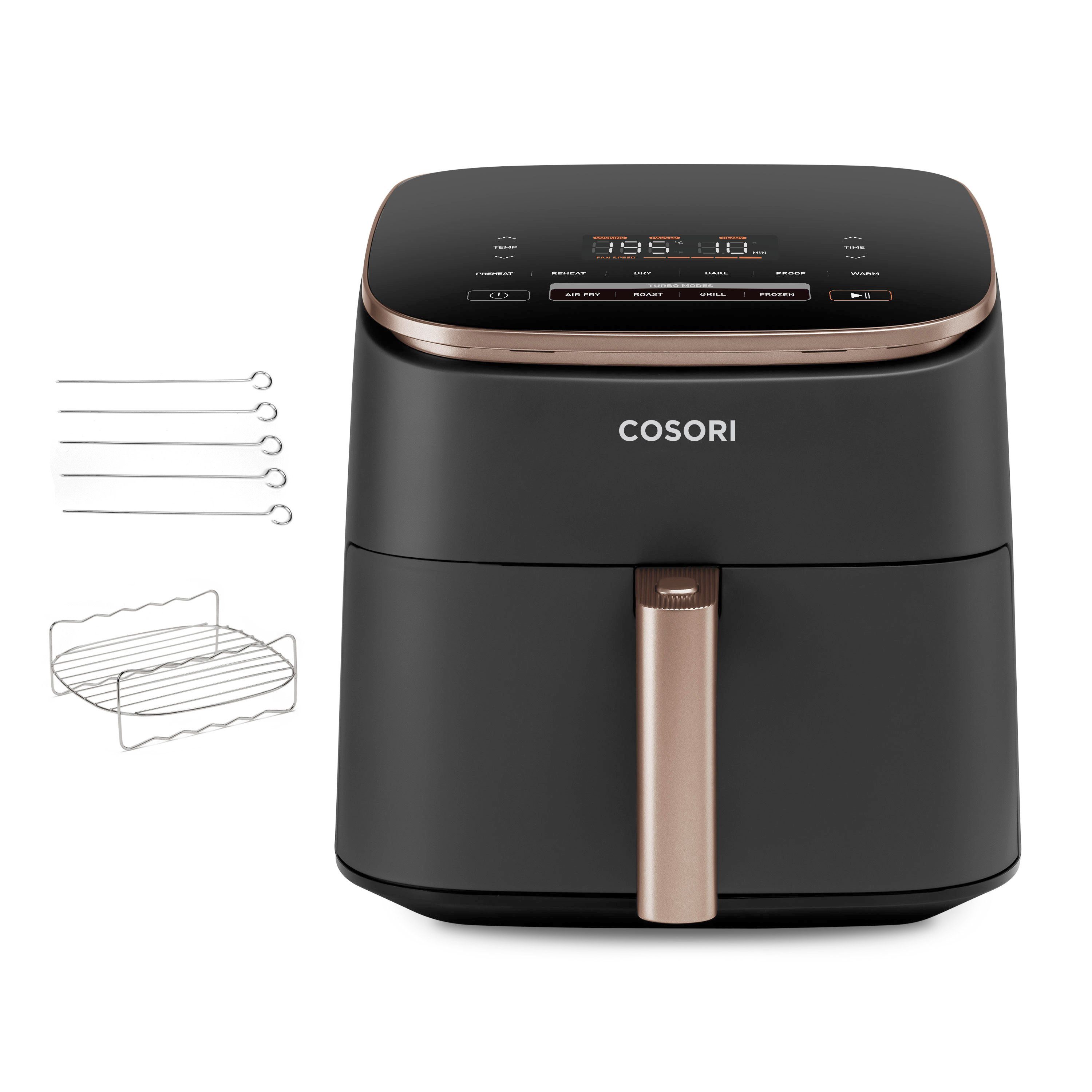 Cosori Heißluftfritteuse XXL Turbo Blaze, 6L Airfryer, 30°-230°, Kompakt, 1725,00 W, 5 Geschwindigkeitsstufen & 9 Funktionen, DC-Motor, Energiesparend