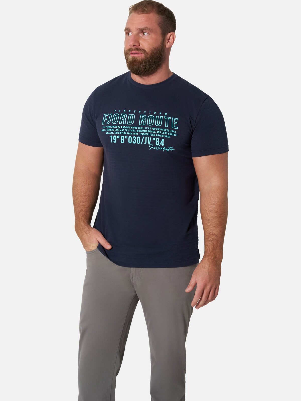Jan Vanderstorm T-Shirt NIORD mit Aufdruck zur Fjord Route