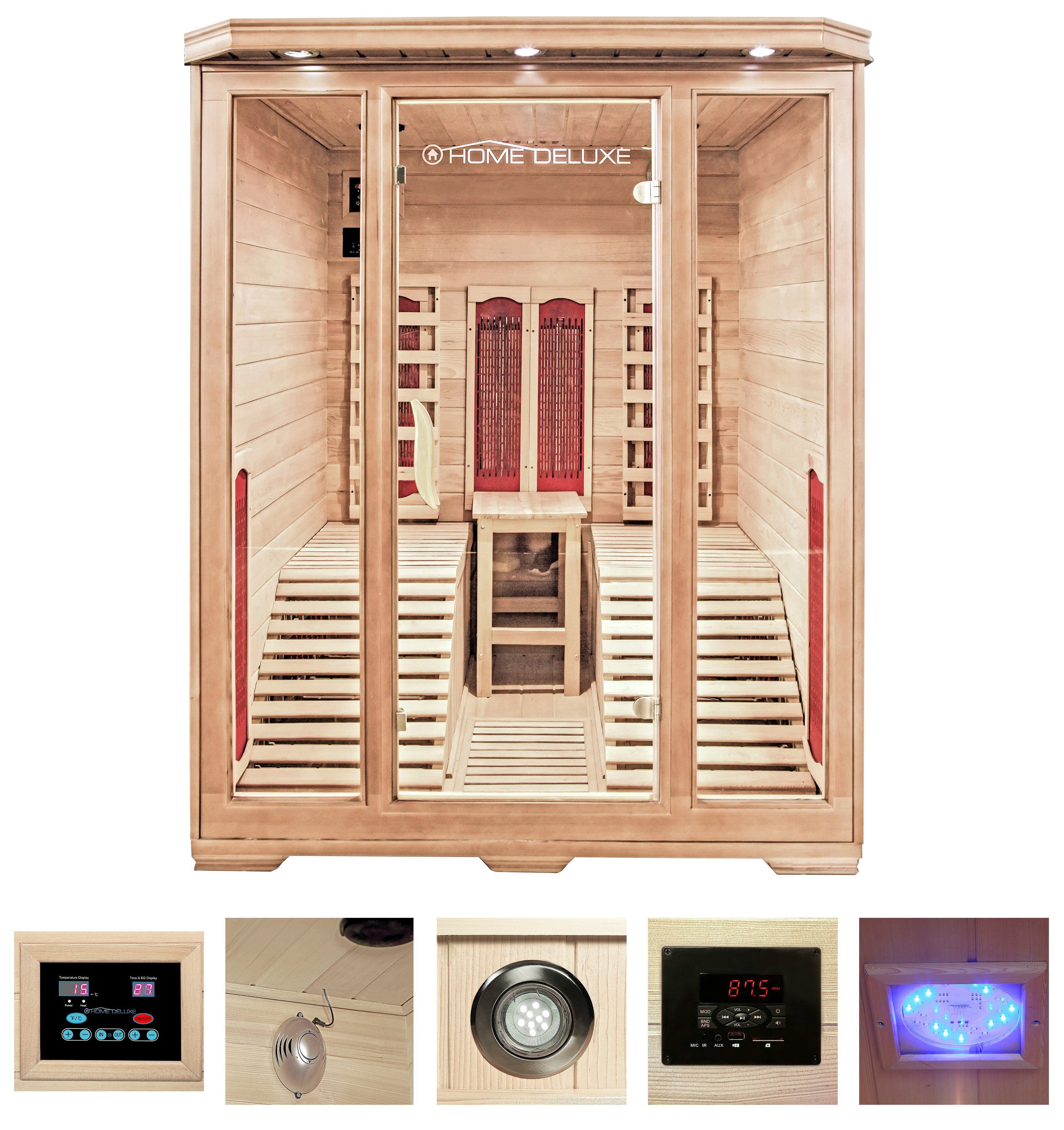 HOME DELUXE Infrarotkabine »Maui«, BxTxH: 150 x 150 x 190 cm, 50 mm