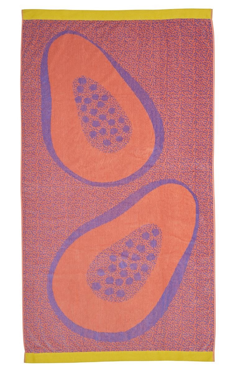 KAAT Amsterdam Strandtuch KAAT Amsterdam, Strandlaken, Papaya, Mehrfarbig, 100x180, (1-St)