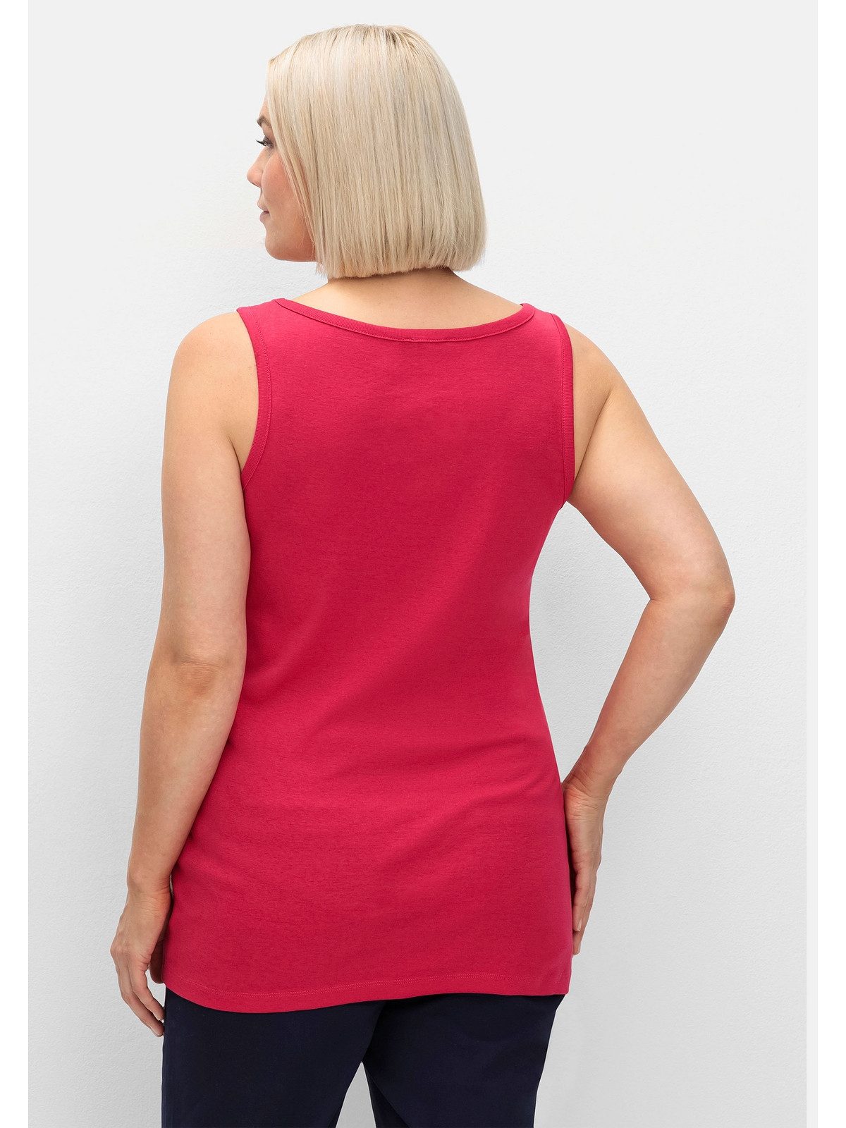 Sheego Tanktop Große Größen fein gerippte Shirtware
