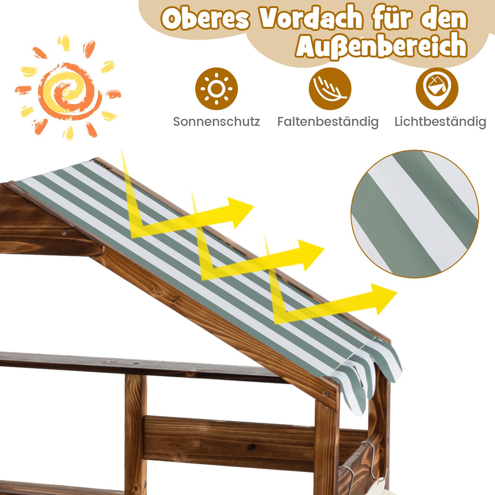 COSTWAY Outdoor-Spielküche, Kinderküche aus Massivholz, mit günstig online kaufen