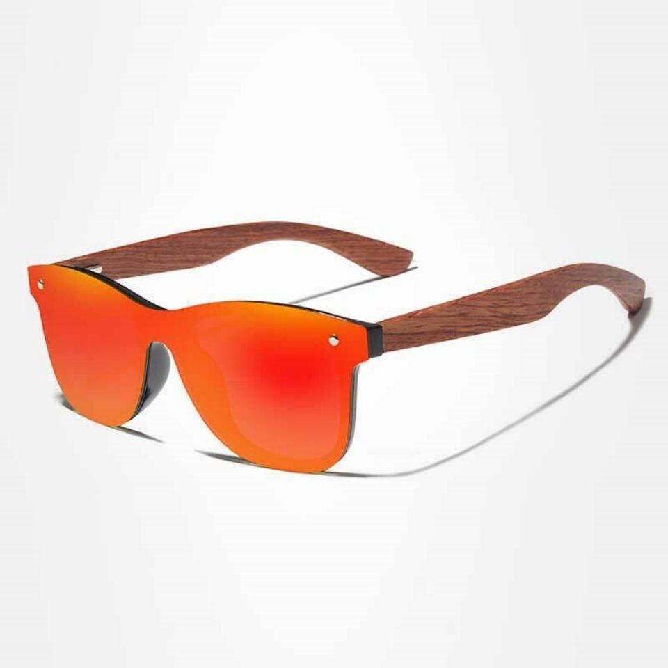 Sonnenbrille Fashion red UV400 Naturholz Polarized Herren Lamon Radfahren Sonnenbrille