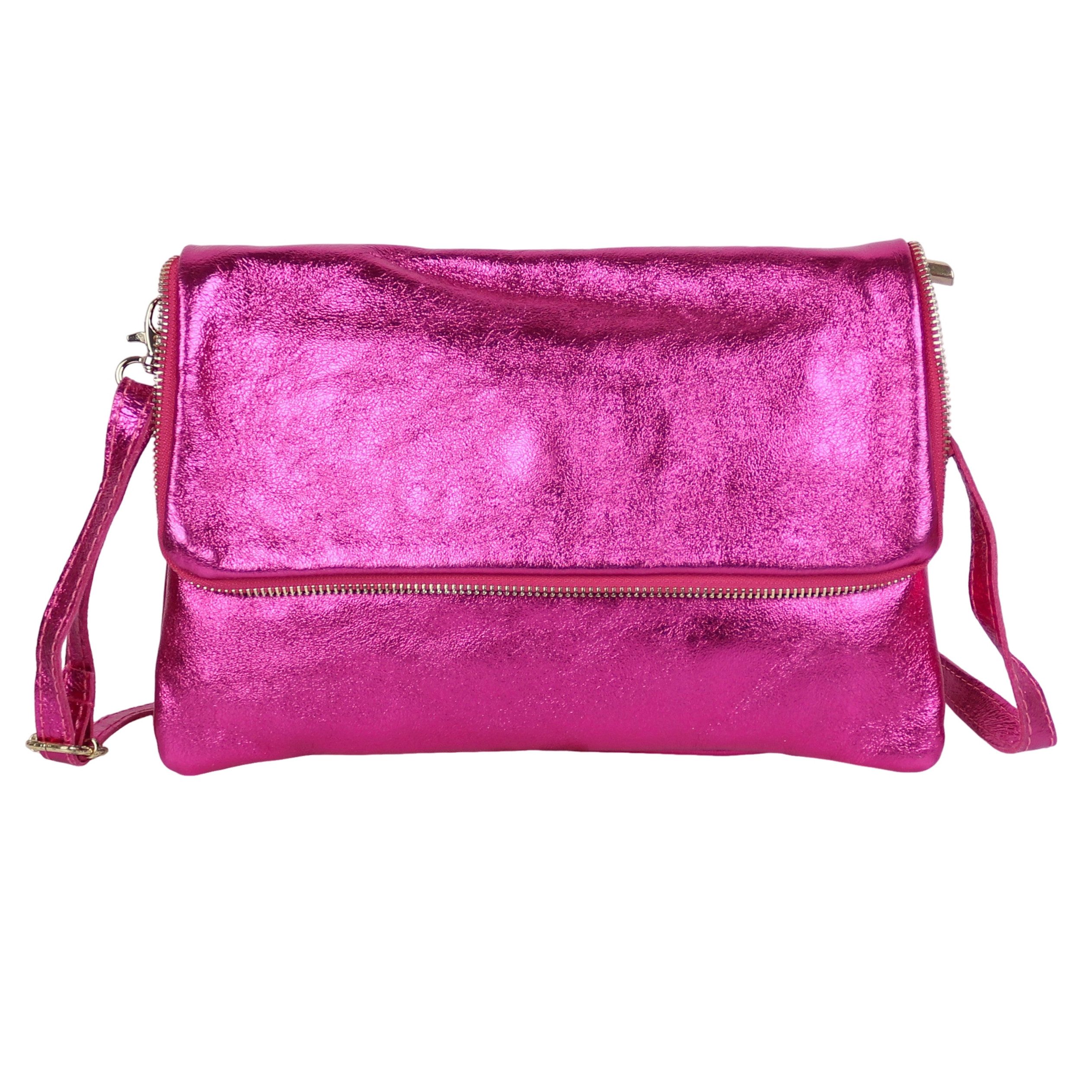 MIRROSI Umhängetasche Damen, Crossbody Bag, Echtleder Made in Italy, ca.26x19x2cm (BXHXT)