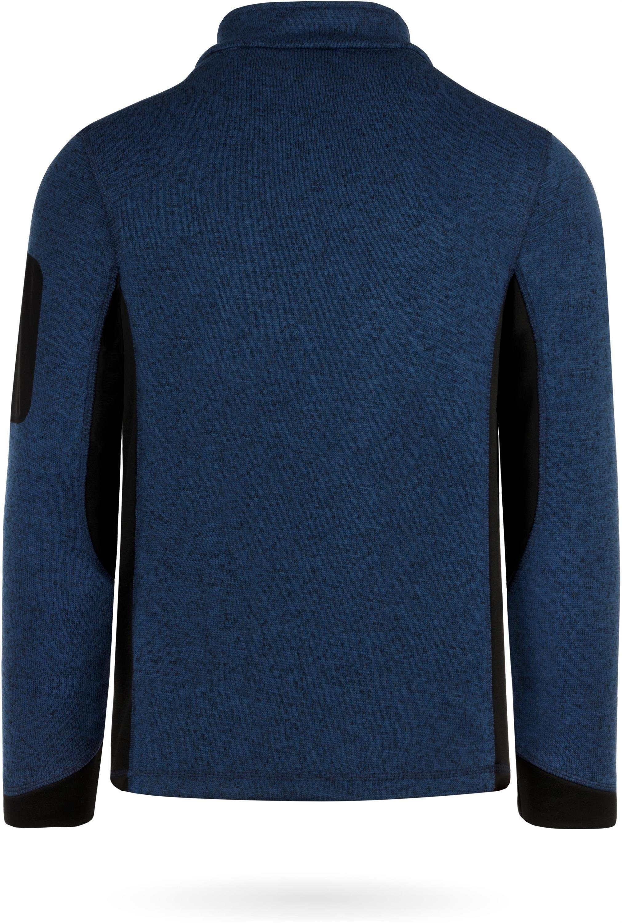 normani Fleecejacke Herren Strick-Fleecejacke Wapusk Strickjacke Cardigan mit Stehkragen und Seitentaschen Outdoor