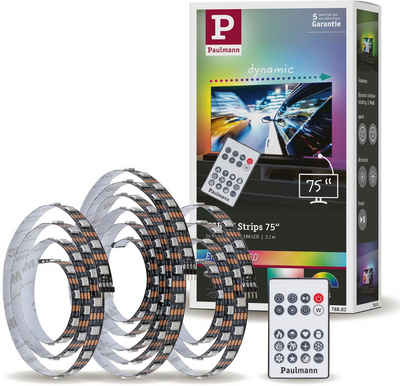 Paulmann LED-Streifen USB LED Strip TV-Beleuchtung 75 Zoll 3,1m Dynamic Rainbow RGB 5W, 1-flammig
