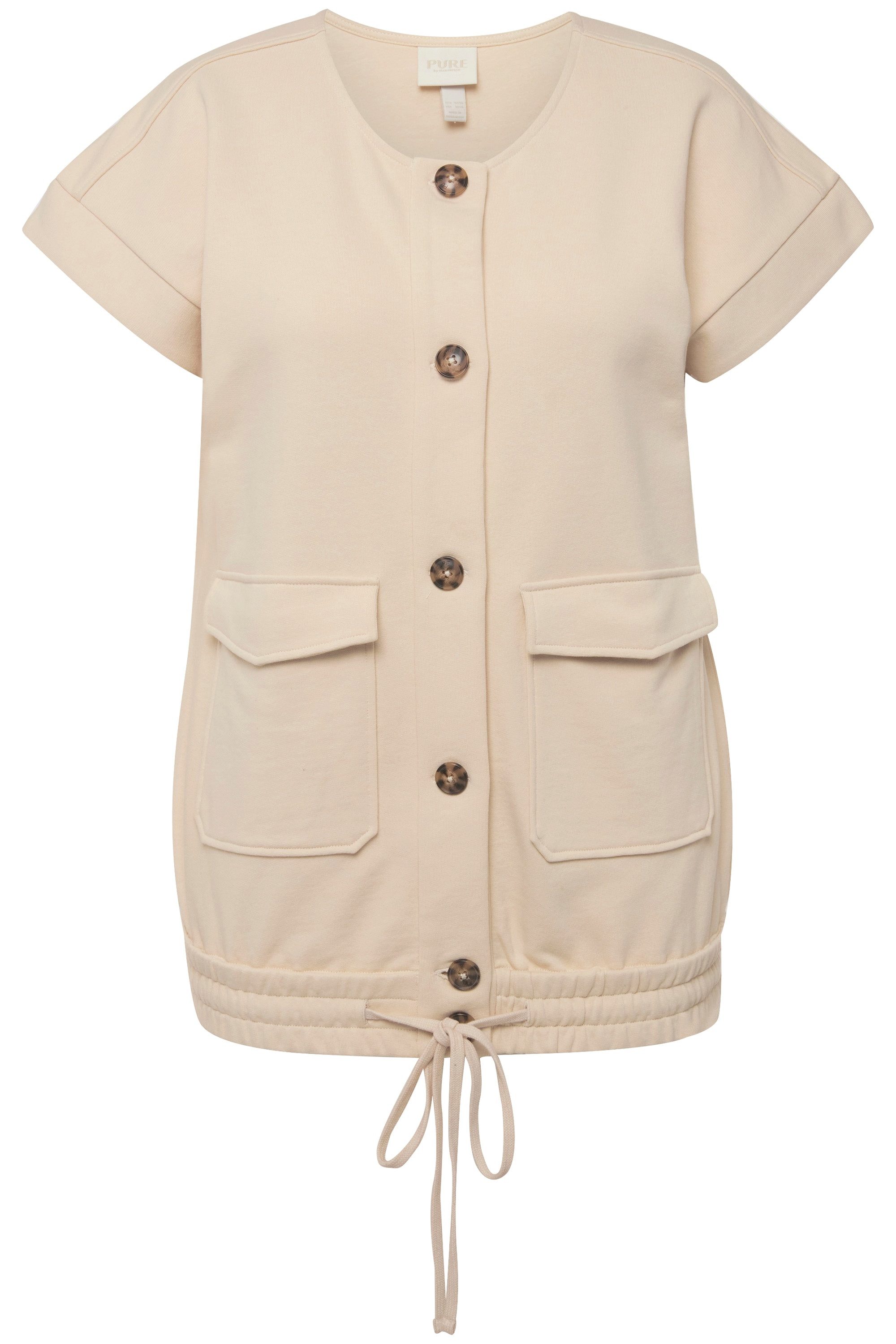 Ulla Popken Sweatjacke Sweatweste Utility-Stil Rundhals günstig online kaufen