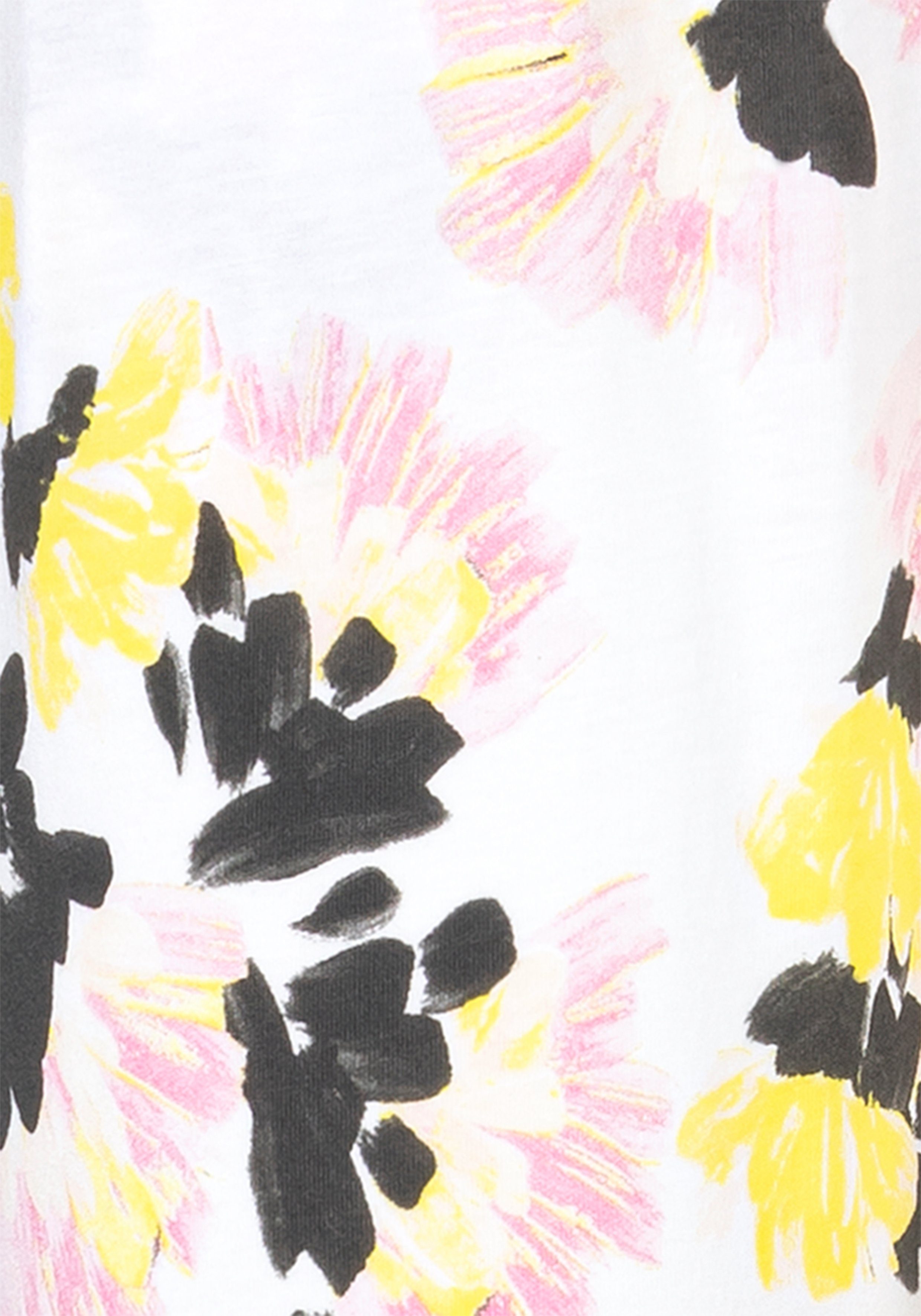 allover-gelb-rosa-schwarz Velvetband Pyjamahose im mit Vivance Allover-Muster Dreams