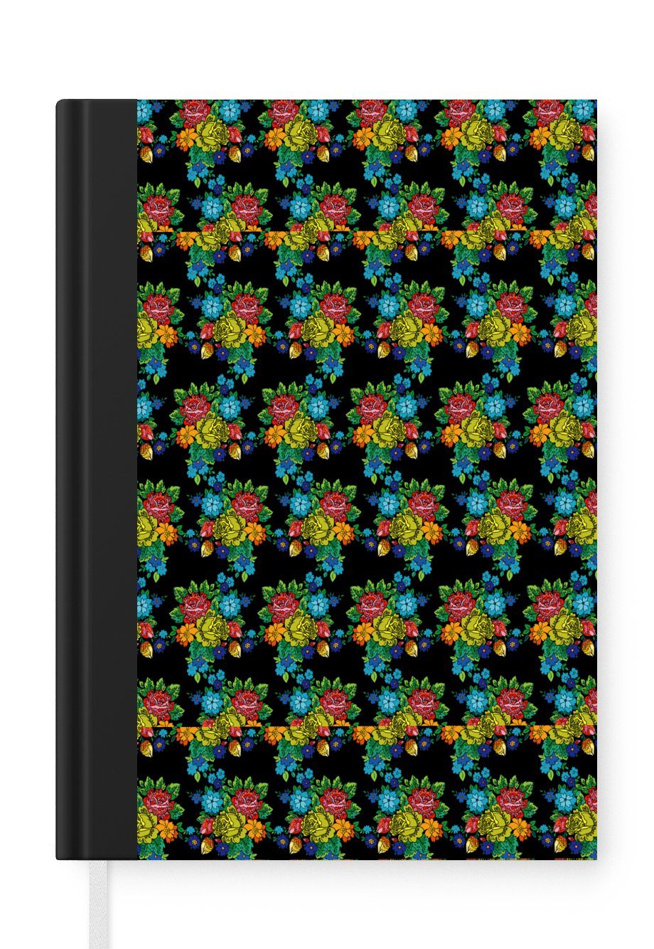 Frida MuchoWow Journal, Blumen Muster - Merkzettel, - - 98 Kahlo, Notizheft, Haushaltsbuch Seiten, A5, - Tagebuch, Kunst Regenbogen Notizbuch