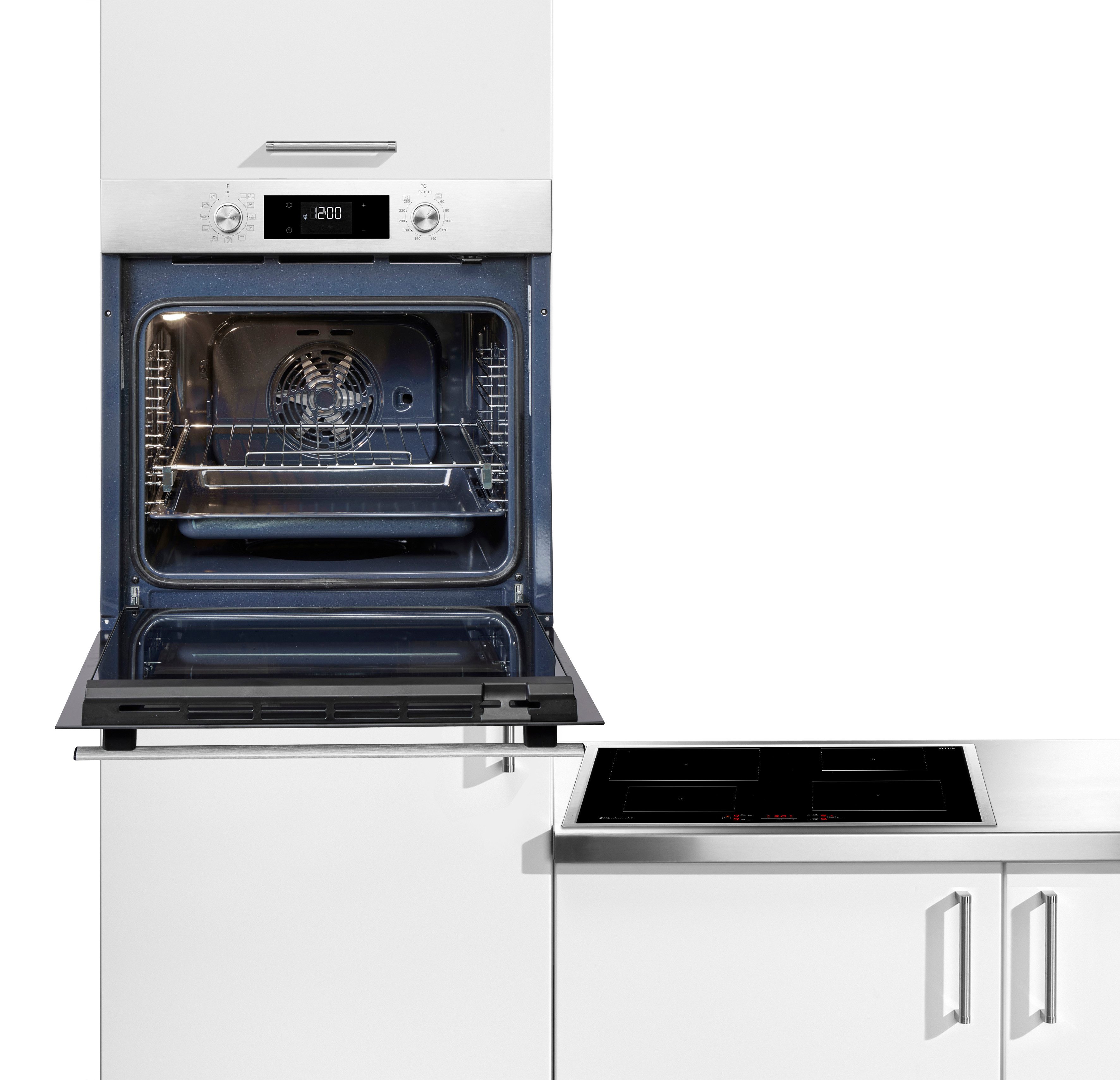 BAUKNECHT Backofen-Set BAKO 740 IND IN, mit 1-fach-Teleskopauszug, Hydrolyse, GentleSteam – für ein saftiges Inneres und ein knuspriges Äußeres