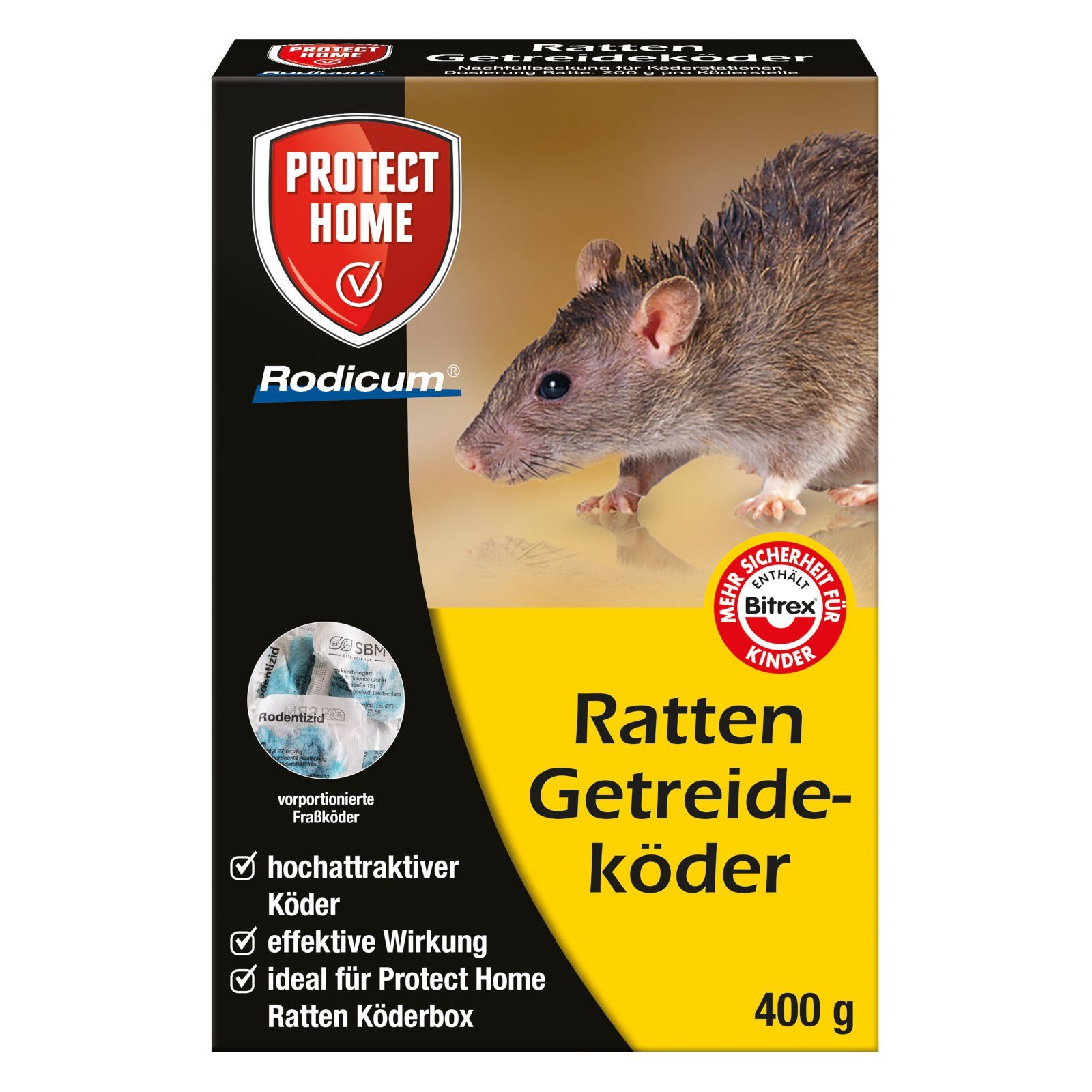 Protect Home Rattengift Protect Home Rodicum Ratten Getreideköder 400 g Rattengift