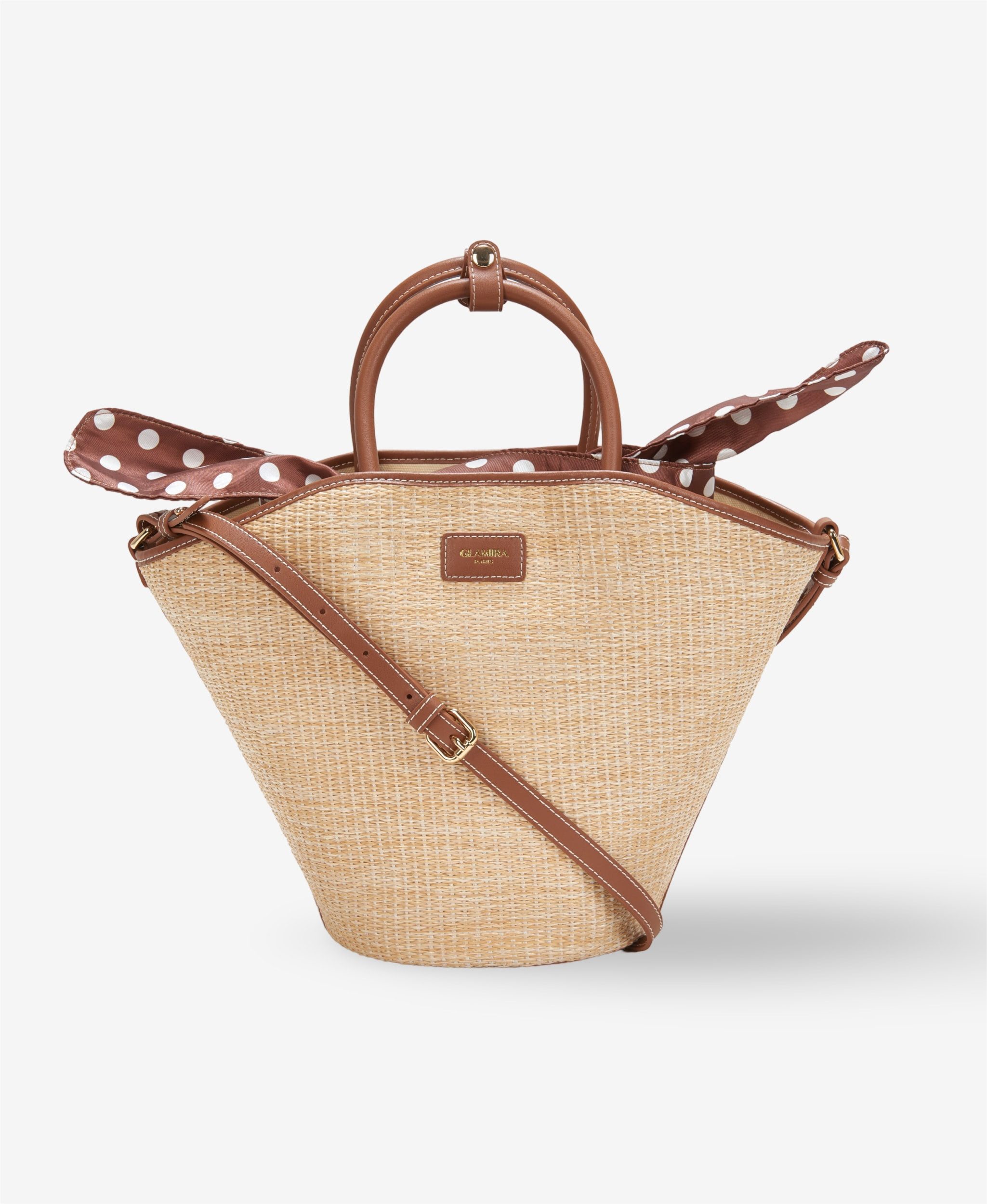 GLAMIRA Handtasche Cleopatra's Charm Naturfarbene Henkeltasche (Set, 2-tlg., mit abnehmbarer Knotentasche), echt Leder