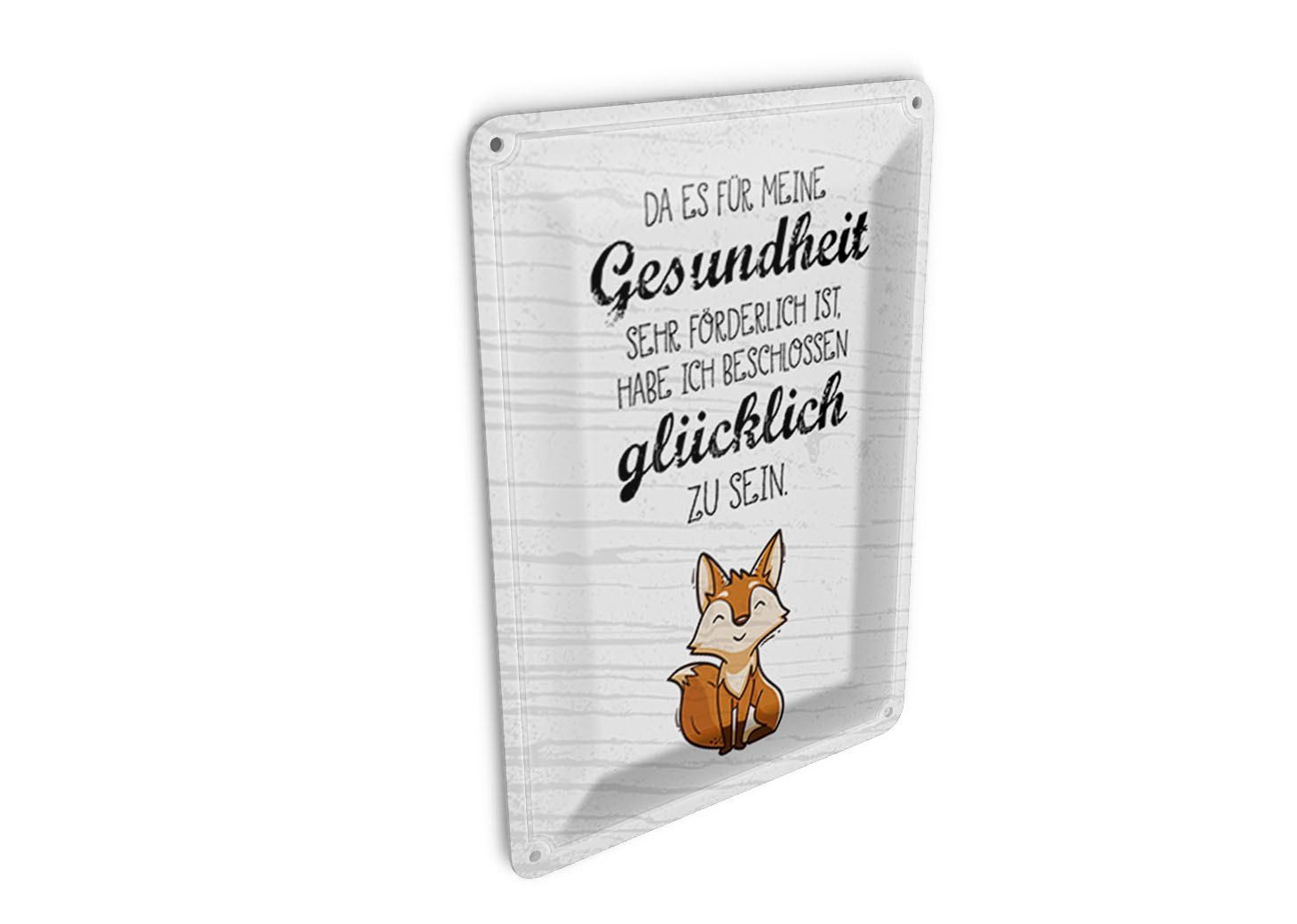 Femer GmbH Postkarte Spruch 10x14cm für Gesundheit förderlich glücklich zu sein, unfrankiert