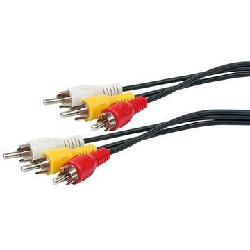 Schwaiger VIDEO Anschlusskabel Audio- & Video-Kabel, CINCH Kabel, 1,5m, Verlängerungskabel, Adapter, schwarz