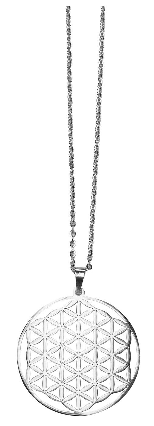 Kette mit Anhänger Halskette "Blume des Lebens" Edelstahl 3cm mit 50cm Edelstahlkette