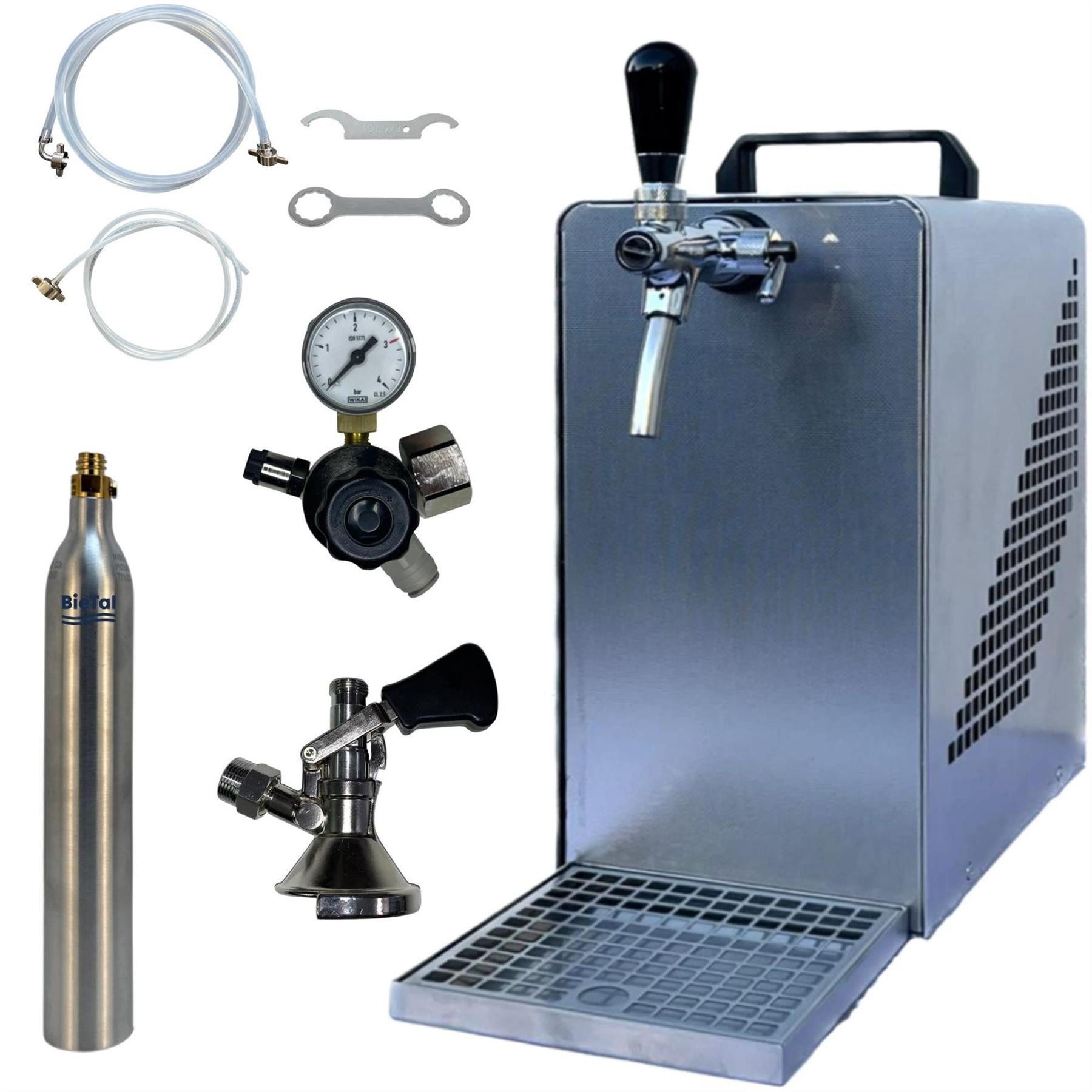 BieTal Bierzapfanlage BieTal® Bierzapfanlage Bierkühler Zapfanlage 30 Liter/h SET 5/8 Zoll, Bier Zapfanlage mit Durchlaufkühler