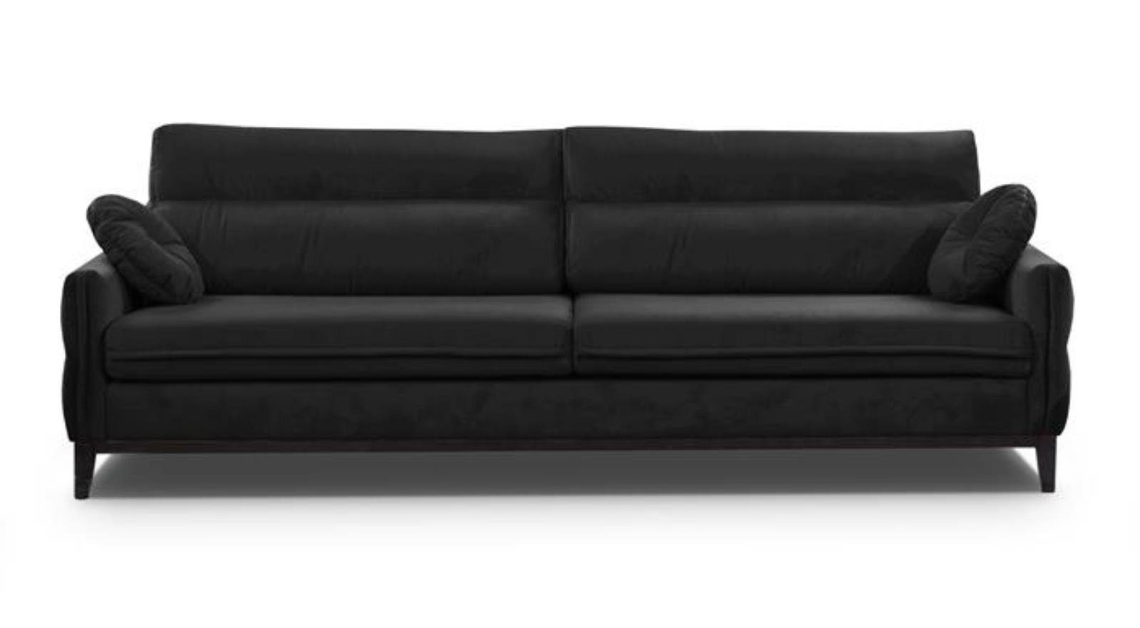 Beautysofa Sofa Belweder, 268 cm für Velourstoff, breite, Wohnzimmer, skandinavisches aus im Dreisitzer Schwarz 3-Sitzer Sofa (kronos Polstercouch 07) Stil