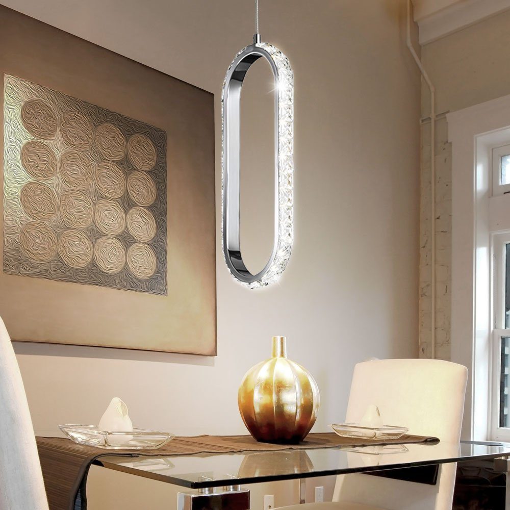 WOFI LED-Hängeleuchte, LED-Leuchtmittel fest verbaut, Warmweiß, Kristall Pendelleuchte Pendelleuchte