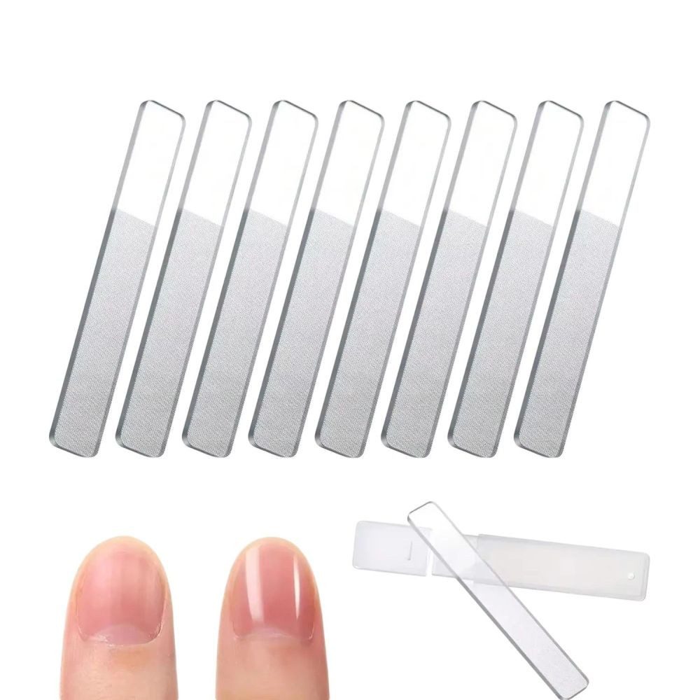 Glasnagelfeile Glas Nagelfeile Set 8-tlg Nano Polierer für Naturnägel DE.