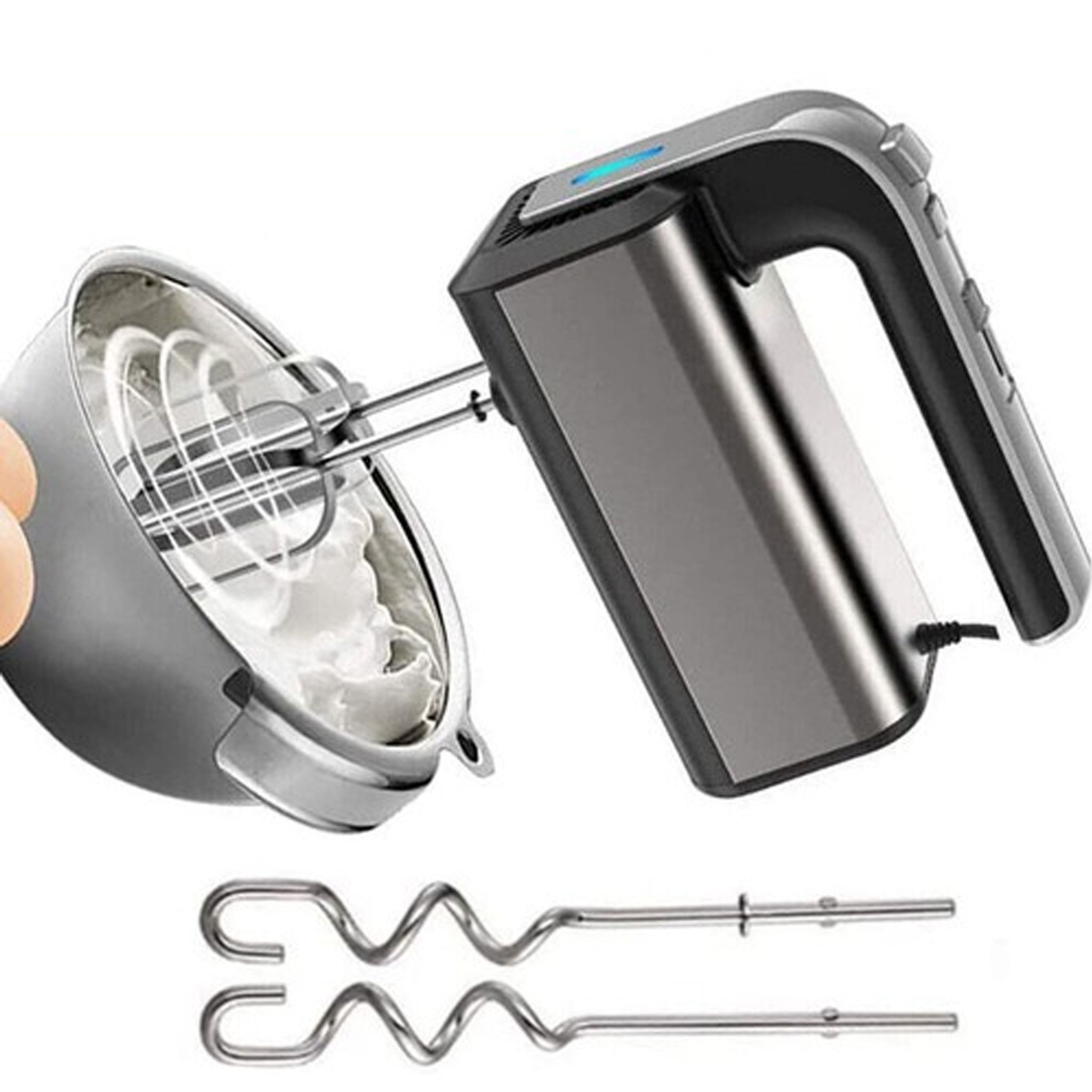 FELIXLEO Kinder-Handmixer 800W Handmixer Edelstahl Stabmixer Handrührgerät 4-tlg Zubehör