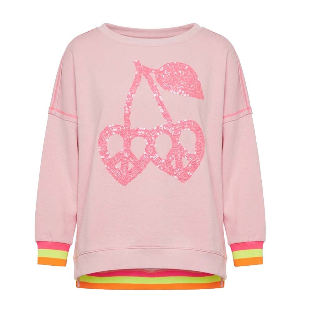 Miss Goodlife Sweatshirt Miss Goodlife MG13660 „Cherry Peace“ mit Pailletten-Applikation, Rosé