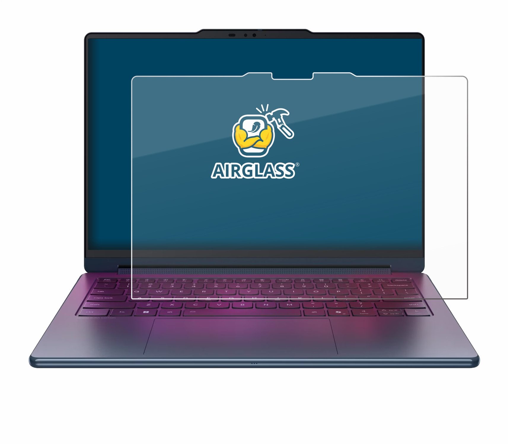 BROTECT Displayschutzglas Folie für Lenovo Yoga 9i 2-in-1 Gen 11 Aura Edition 14", Schutzfolie Glas Panzer Display Schutz klar