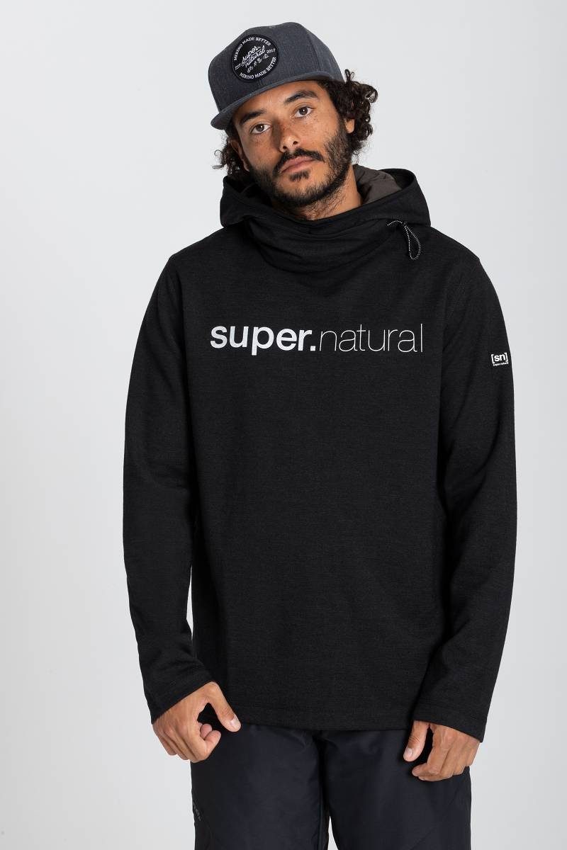 SUPER.NATURAL Hoodie für Herren, Merino ALPINE HOODED II weich, mit Kapuze