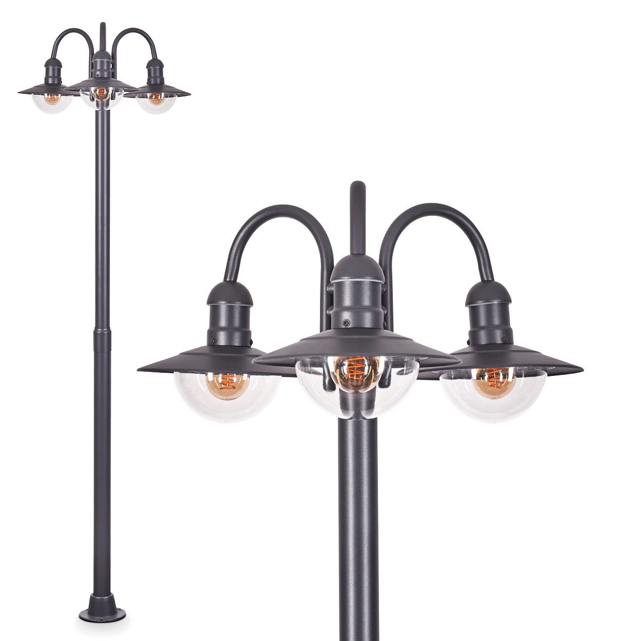 hofstein Außen-Stehlampe Wegeleuchte aus Metall/Milchglas in günstig online kaufen