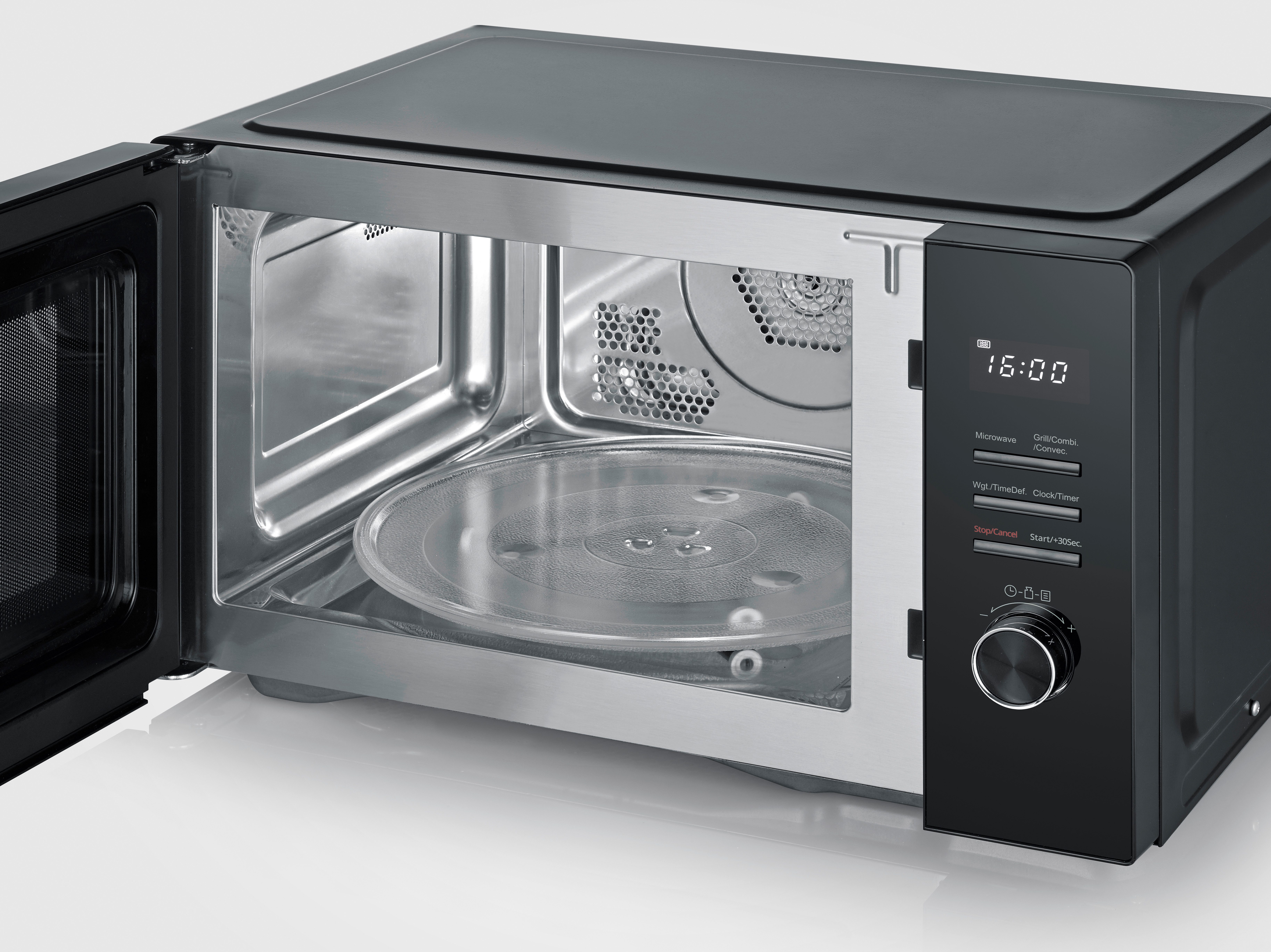 Severin Mikrowelle MW 7798, Grill, Grill und Heißluft, Heißluft, Mikrowelle, 29 l, mit Grill- & Heißluftfunktion, schwarz, Glasdrehteller, 95 min. Timer