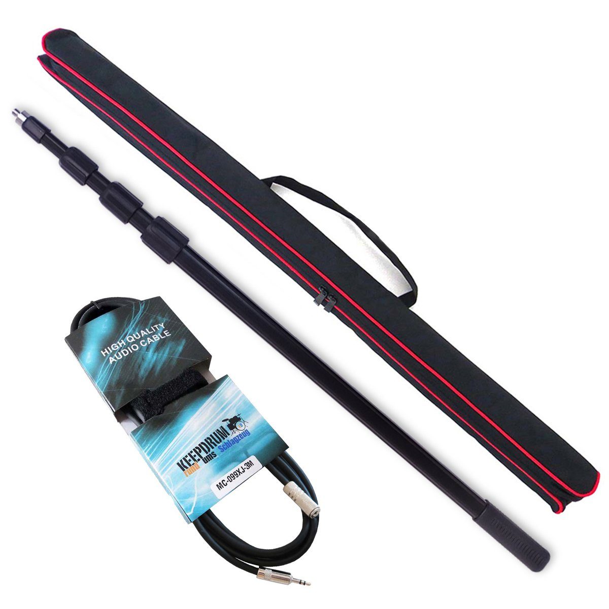 Mikrofon keepdrum Boompole 3m mit 3,5mm Verlängerungskabel 3m