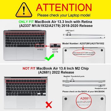 Fintie Laptop-Hülle Hülle für MacBook Air 13 (2018-2020 Freisetzung) A2337(M1)/A2179/A1932, Ultradünne Matt Hartschale Schutzhülle Snap Case Kompatibel mit MacBook Air 13" Retina