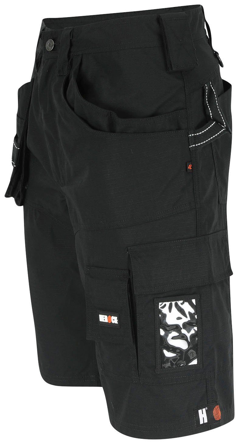 Batua Vielen Herock Arbeitshose Hammerschlaufe Bundschlaufe), (inkl. 1 & Bermudas Nageltasche schwarz Taschen