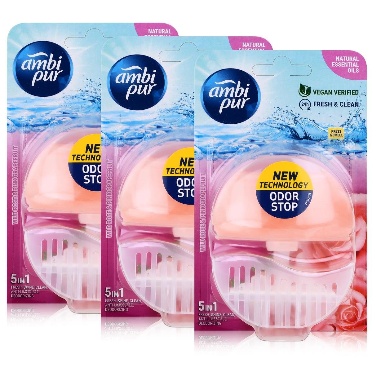 WC-Duftspüler Ambi Pur WC-Frische Wild Rose & Pink Grapefruit 55ml - Lufterfrischer