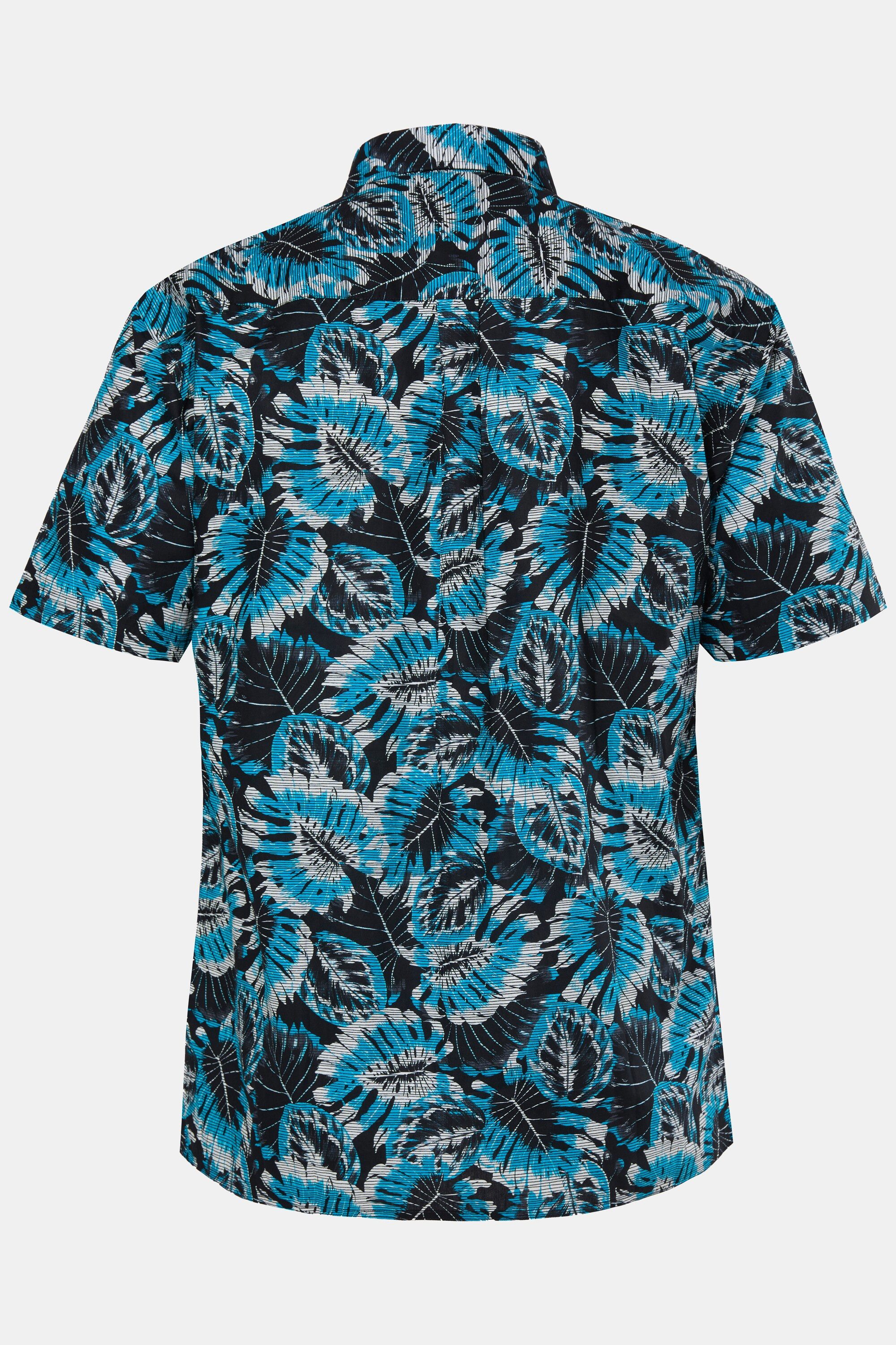 Men Plus Kurzarmhemd Hemd Halbarm Kentkragen Alloverprint Comfort Fit