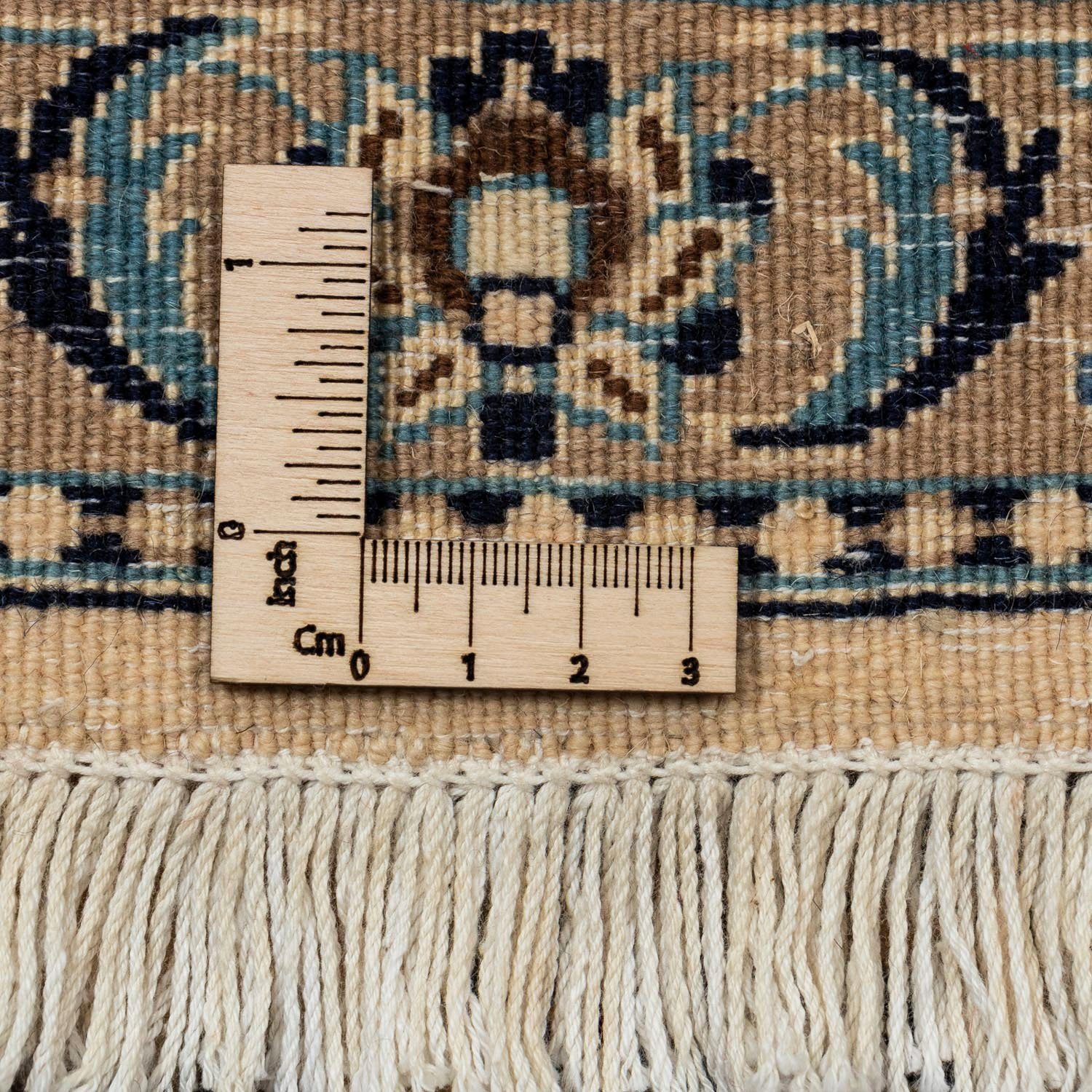 Wollteppich Nain rechteckig, 6 cm, Höhe: Unikat Zertifikat Medaillon morgenland, mit 252 9la Beige mm, x scuro 353