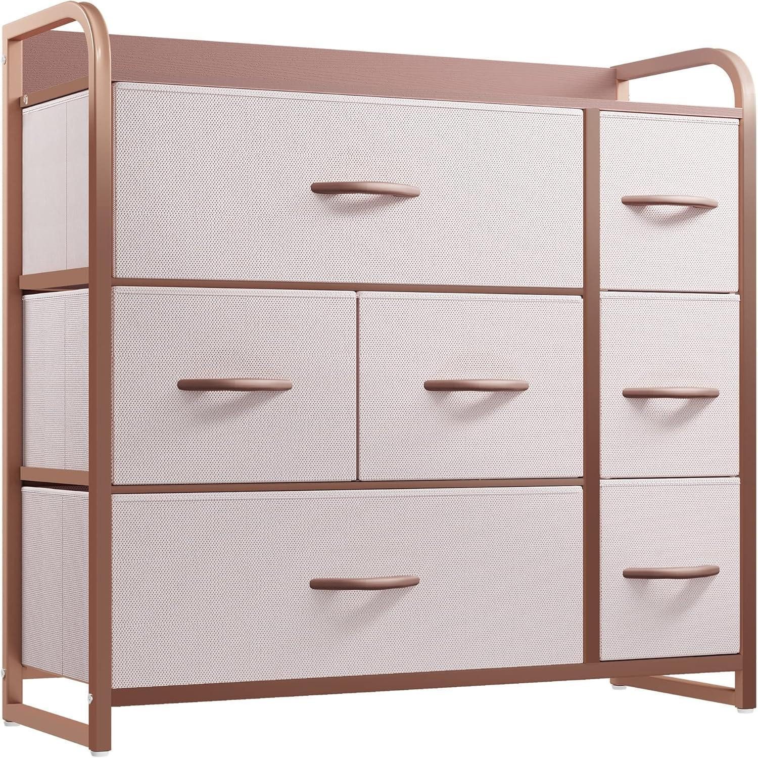 YITAHOME Schraubspanner Kommode Schrank Хранилища 7 Schubladen Stoff Rosa