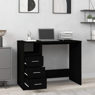 furnicato Schreibtisch mit Schubladen Schwarz 102x50x76 cm Holzwerkstoff