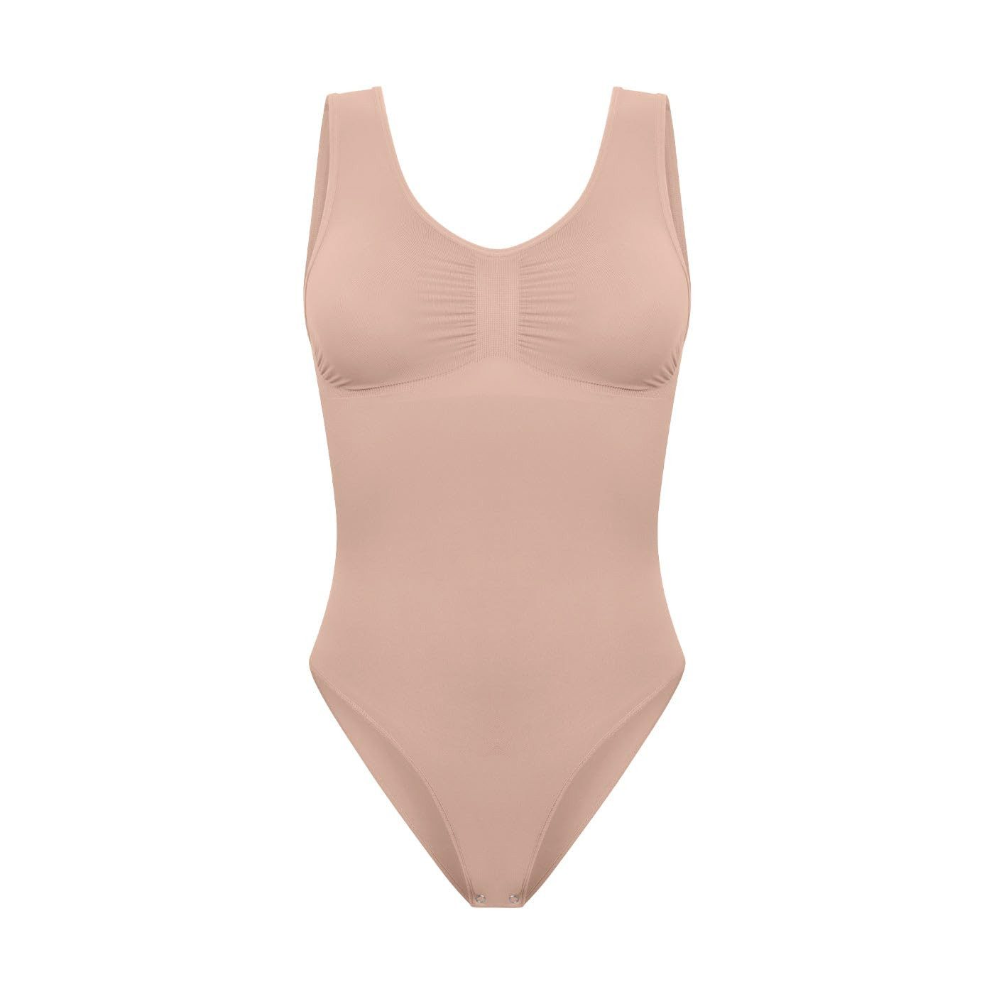 cfab (creamy fabrics) Miederbody Tank Bodysuit Sculpting Shapewear mit Slip-Beige-2XL (1-tlg) Figurformend