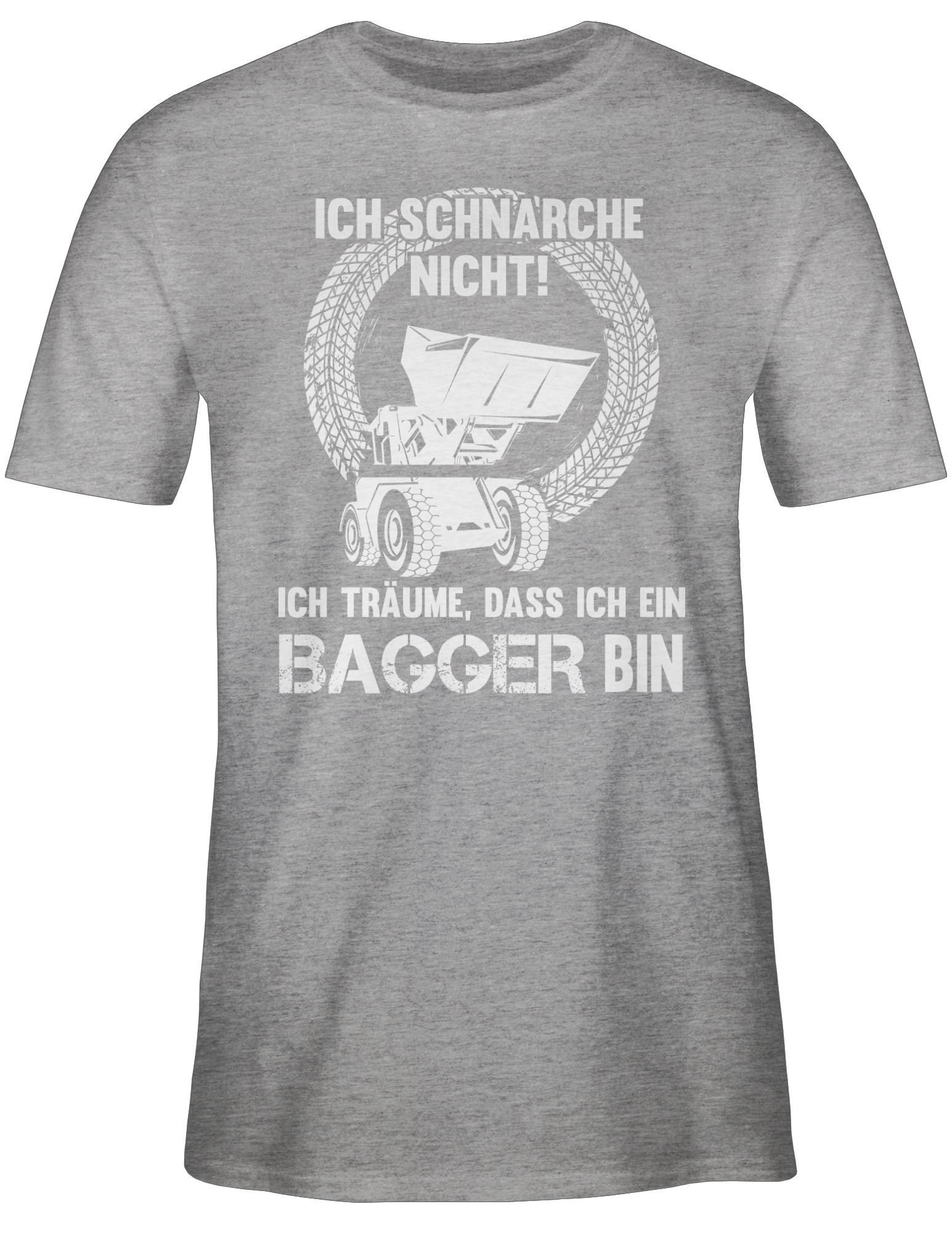 Ich meliert schnarche nicht ich Grau Shirtracer Fahrzeuge ein bin Bagger T-Shirt 3