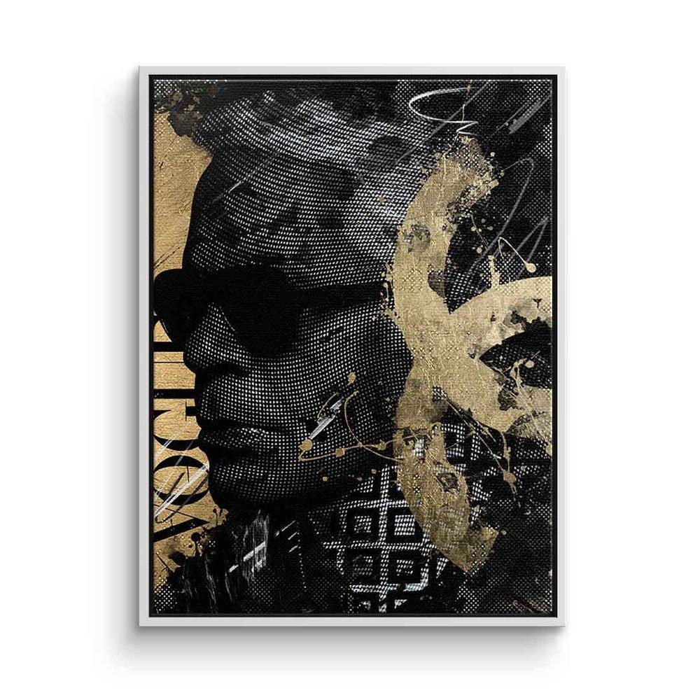 DOTCOMCANVAS® Leinwandbild Luxury Karl, Leinwandbild Luxury Karl Lagerfeld schwarz gold Vogue Portrait edel