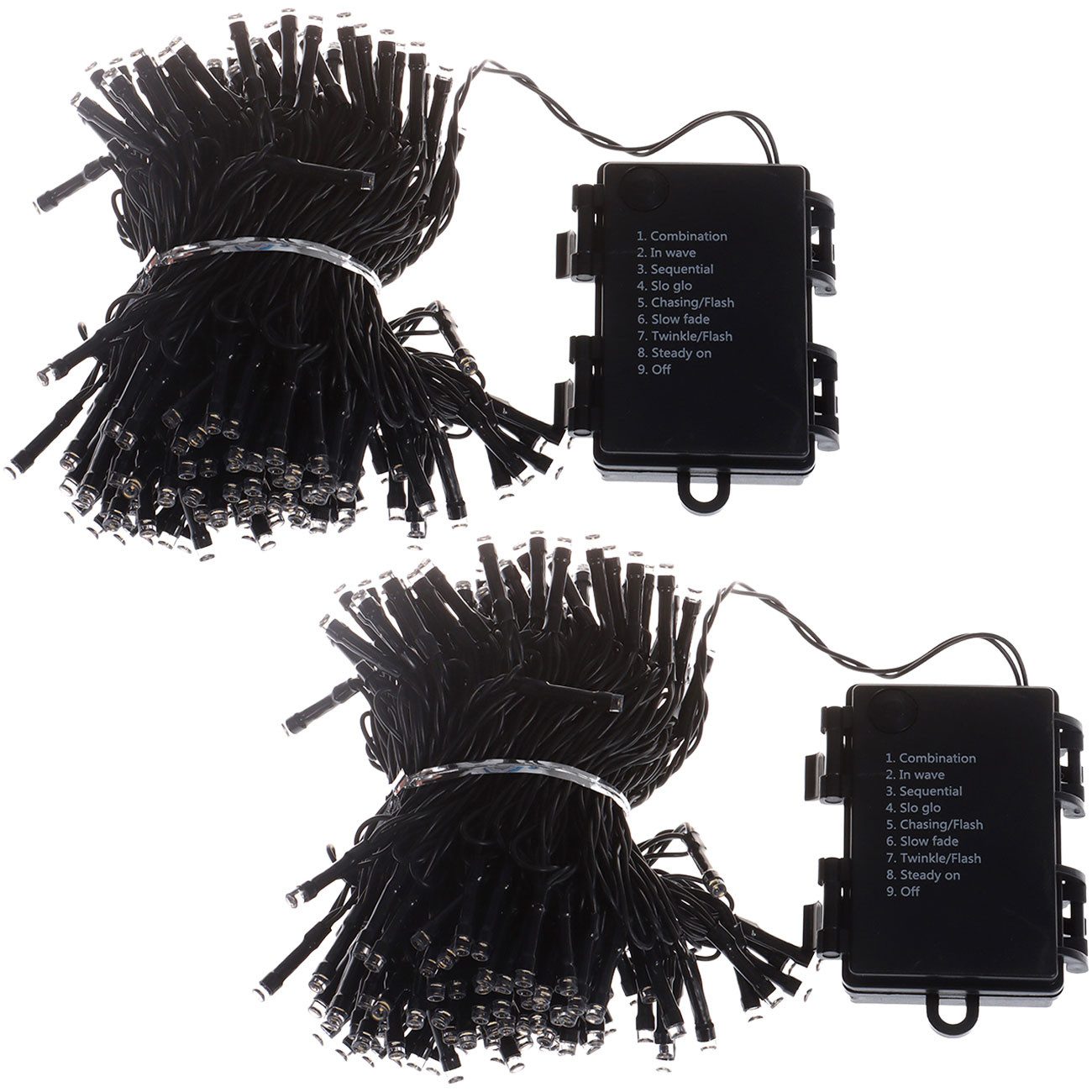 shop'n smile ideoon LED-Lichterkette LED-Lichterkette 14m warmweiß, 192 LEDs Batterie-Weihnachtsdeko IP44, 14m, 192 warmweiße LEDs-Abstand 7,5cm, 7 Leuchtmodi, IP44 Outdoor-Akku