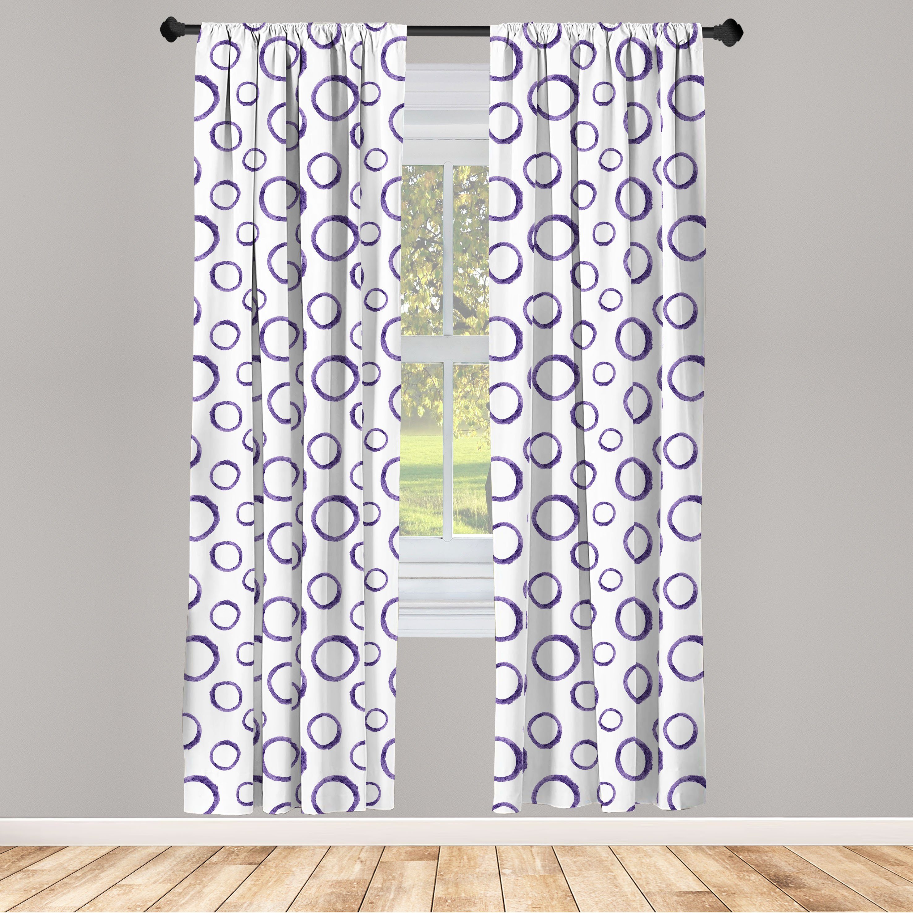 Gardine Vorhang für Wohnzimmer Schlafzimmer Dekor, Abakuhaus, Microfaser, Kreis Gradient Lila Runden | Fertiggardinen