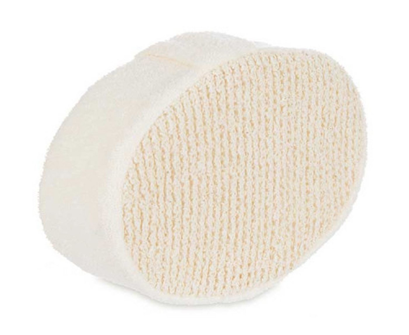 Berilo Duschschwamm BADESCHWAMM mit Griff Oval 15x10x5cm Weiß-Beige Körperschwamm 21, Peelingschwamm Duschschwamm Körper Schwamm Körperpflege