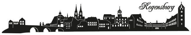 (1 Wandtattoo St) Bayern 120cm Regensburg Skyline Wall-Art