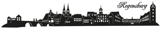 St) Bayern (1 Regensburg 120cm Skyline Wall-Art Wandtattoo