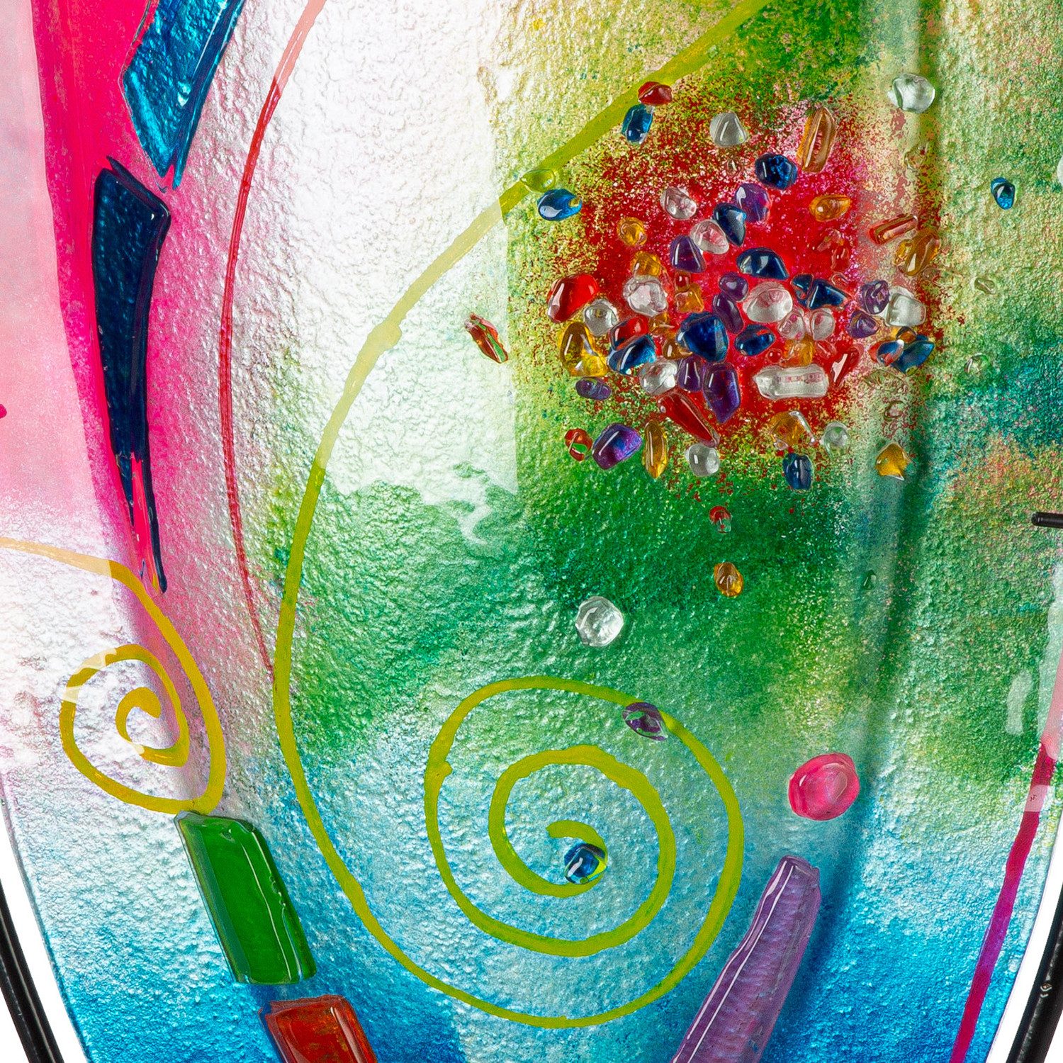 Casablanca by Gilde Tischvase Vase oval Cool blau; pink H. 49 cm (1 St)