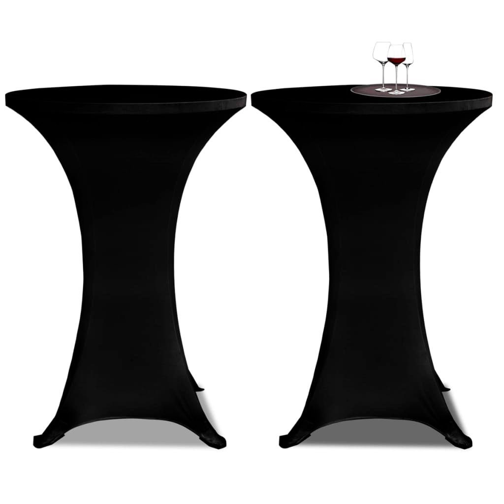 Hussen-Set 2 x Tischhusse für Stehtisch Stretchhusse Ø70 cm schwarz, furnicato