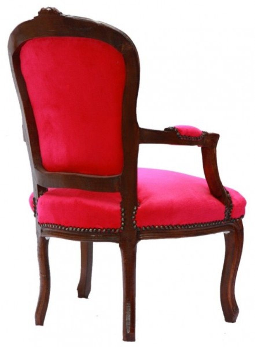 Casa Padrino Besucherstuhl Pink Salon Barock Braun Stuhl 