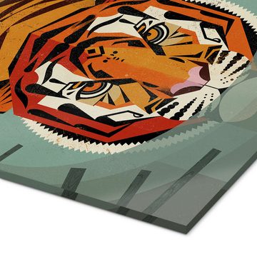 Posterlounge Acrylglasbild Dieter Braun, Schwimmender Tiger, Kinderzimmer Illustration